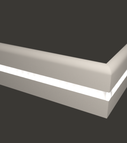 Плинтус МДФ EVROWOOD, PN 050 LED, Белый