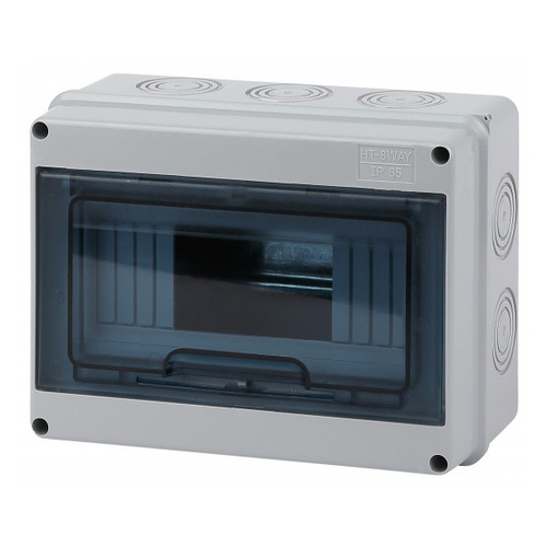 Щиток навесной влагозащищенный КМПн-8 на 8 модулей с прозрачной дверкой IP65 ЭРА Б0046405