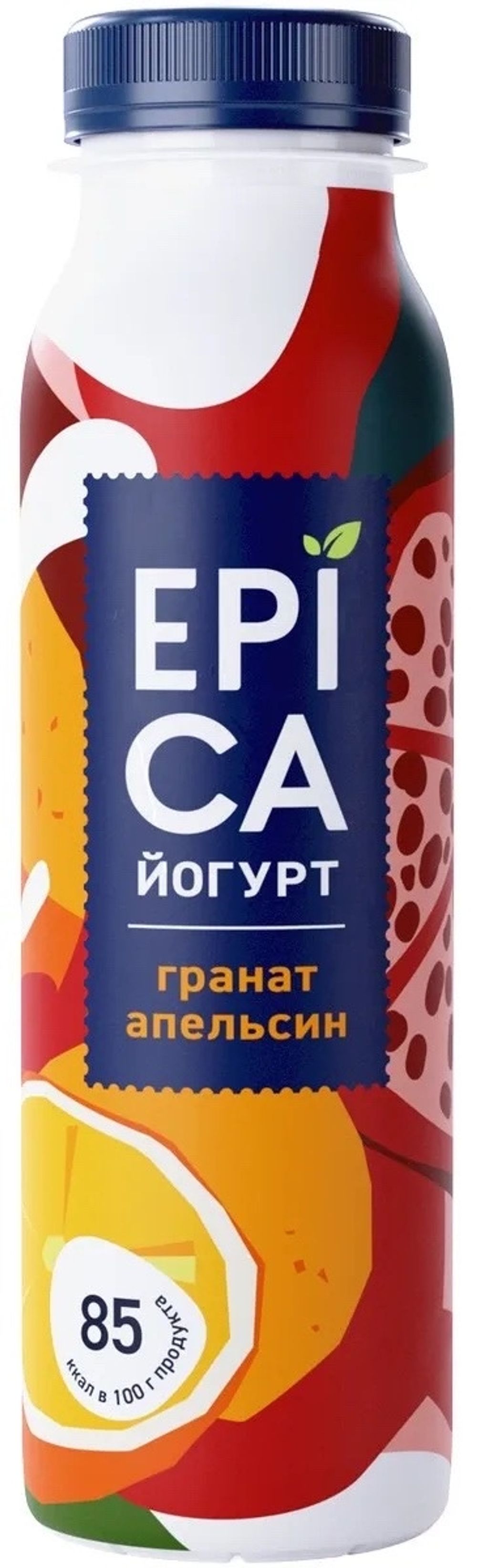 Эпика йогурт питьевой 260гр гранат-апельсин