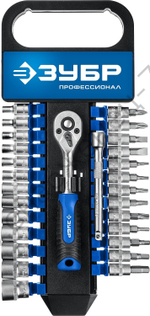 ЗУБР ТР-28, 28 предм., (1/4″), набор торцовых головок, Профессионал (27645-H28)