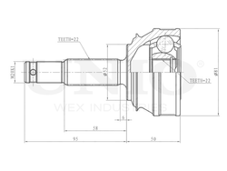 ШРУС внешний UNIO CVJ-20165