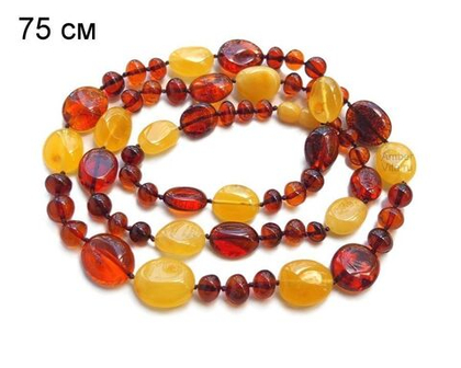 Бусы из янтаря разноцветные