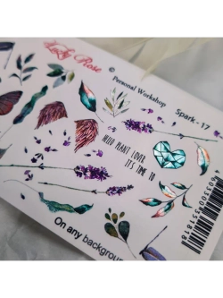 Lucky Rose Слайдеры наклейки для ногтей Spark 17