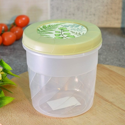 Банка для сыпучих 1л с завинчивающейся крышкой, с декором, зеленый