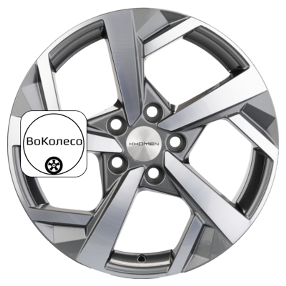 7x17/5x112 ET43 D57,1 KHW1712 (Karoq/Octavia/Passat/Tiguan) Gray-FP Khomen Wheels
