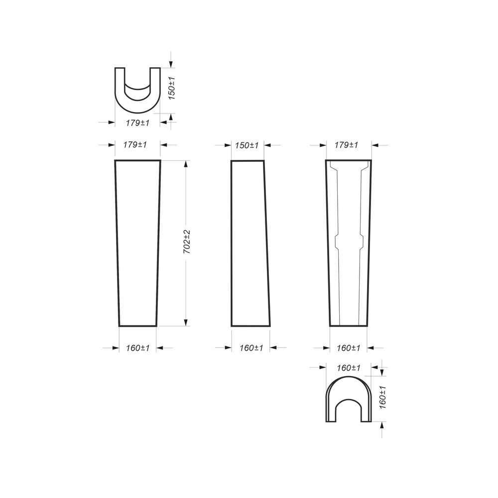 Умывальник-тюльпан "Аттика-55" с отв (Sanita)