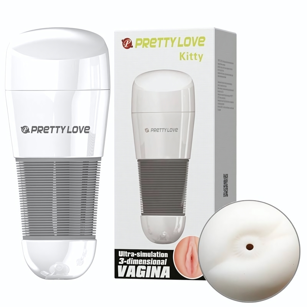 Мега-мастурбатор анус Kitty без вибрации (Цвет: белый)