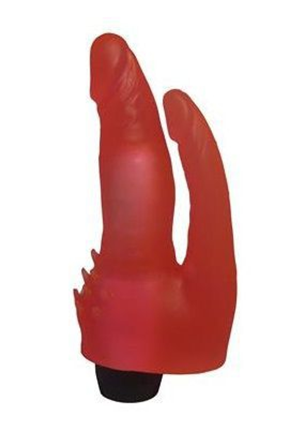 Двойной анально-вагинальный вибромассажёр с лепестками - 17 см.