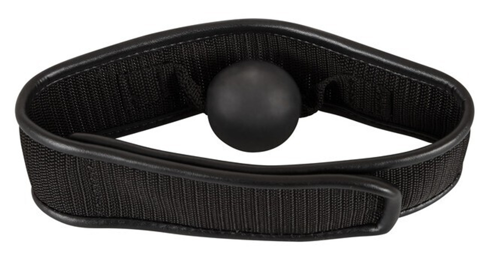 Кляп на широких нейлоновых ремешках Bad Kitty (Цвет: черный)