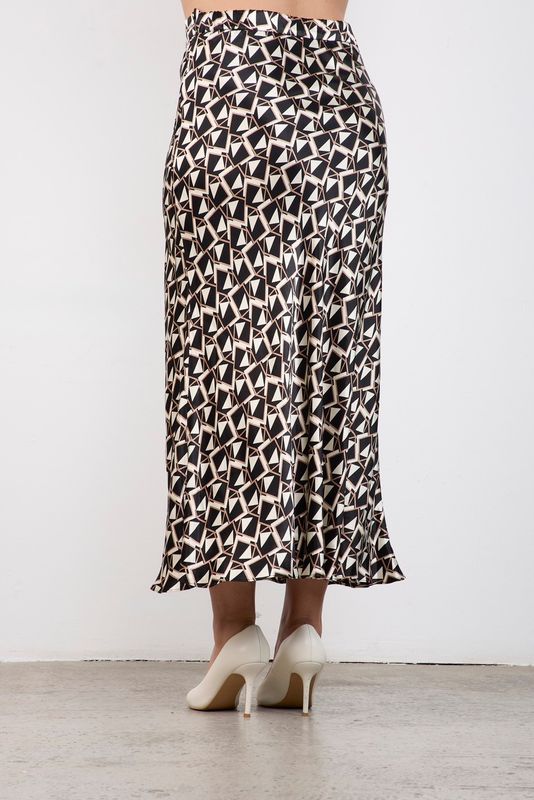 Юбка миди из вискозы, геометричный принт