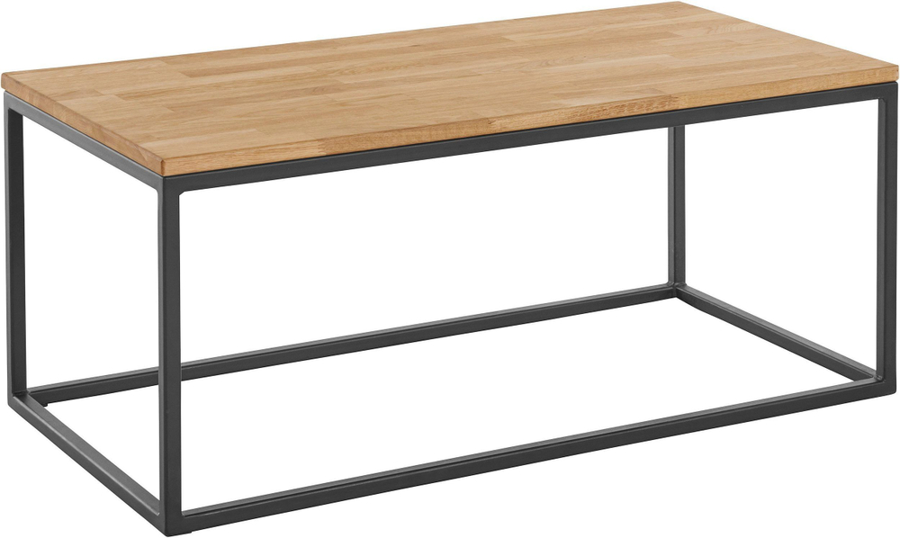 Стол кофейный Детлиф, стол журнальный лофт, деревянный, дуб/металл