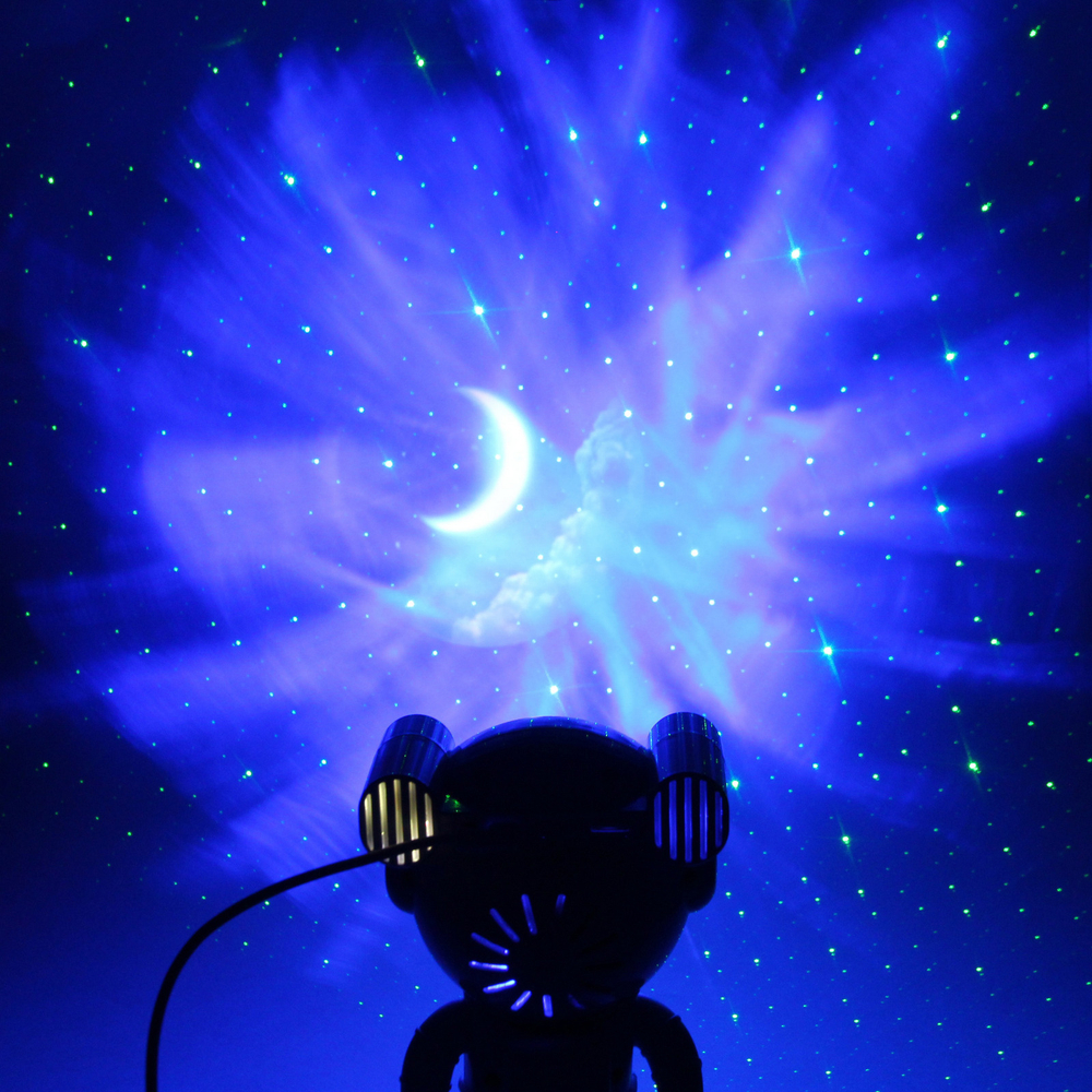 Световой прибор Лазер для дома «Космонавт» 19*11*19 см, Bluetooth, TF Card, пульт д/у,, 8 режимов, USB (220V)