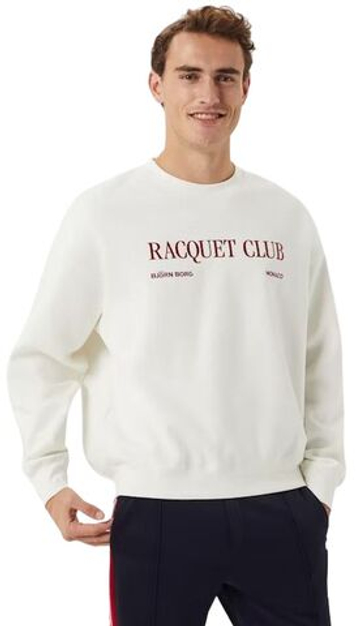 Мужская теннисная кофта Björn Borg Ace Heavy Crew - белый