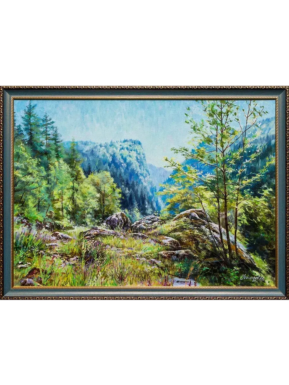 Картина маслом "Юбшарское ущелье" Леонтьев