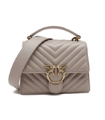 кожаная сумка-мессенджер love one Pinko - серый(100071 A0GK)