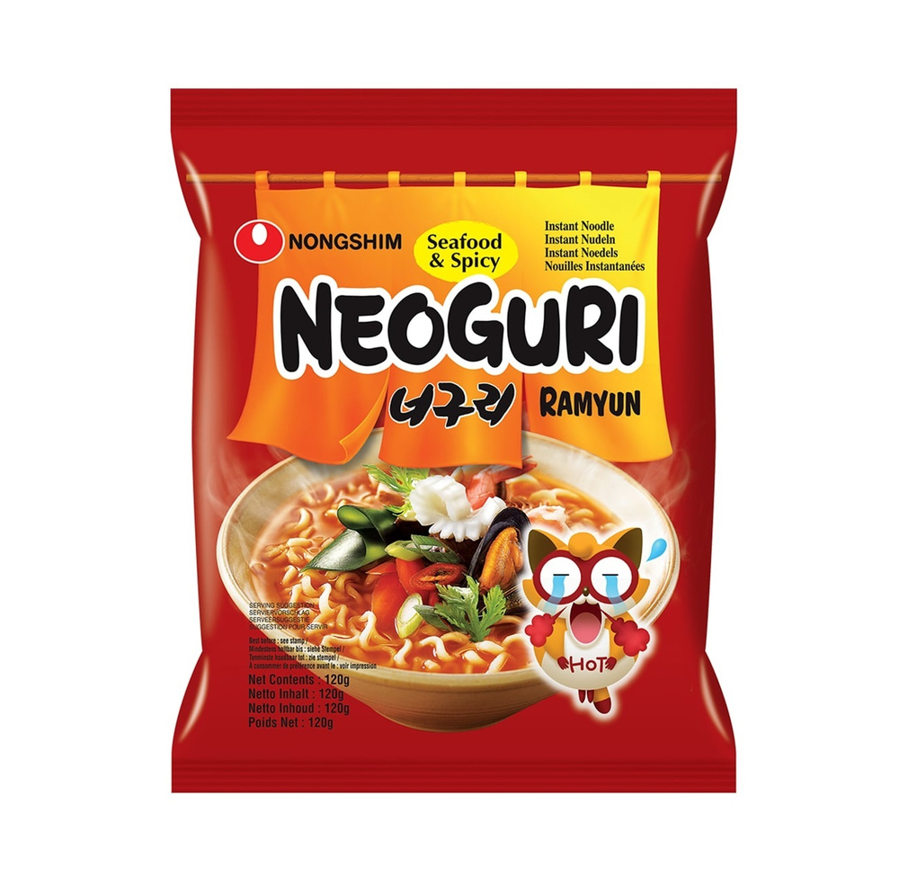 Лапша б/п Neoguri Ramyun Nongshim острая со вкусом морепродуктов, 120 г.
