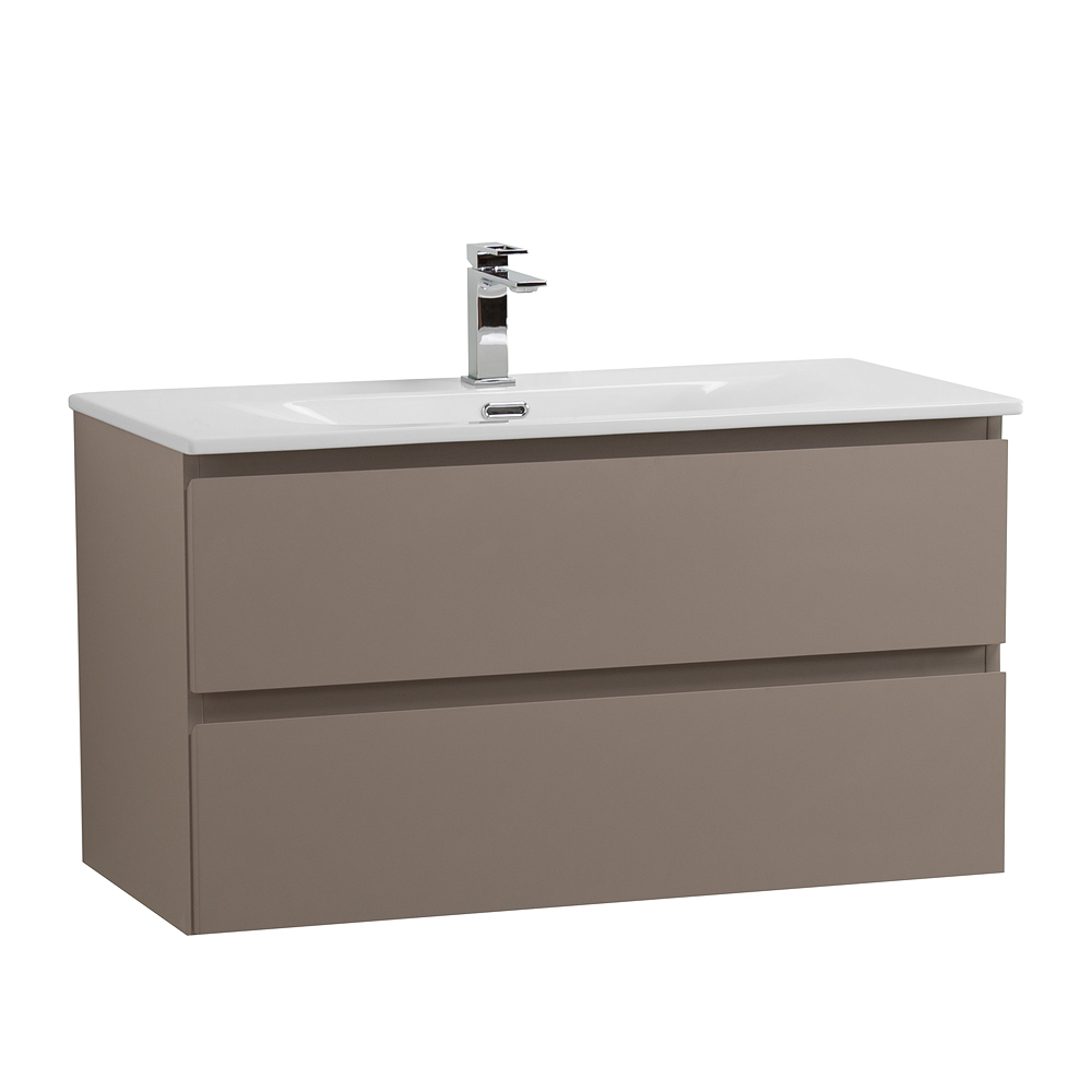 Тумба с раковиной подвесная BelBagno KRAFT-800-2C-SO-CO Бежевый матовый, раковина белая BB-8099-80