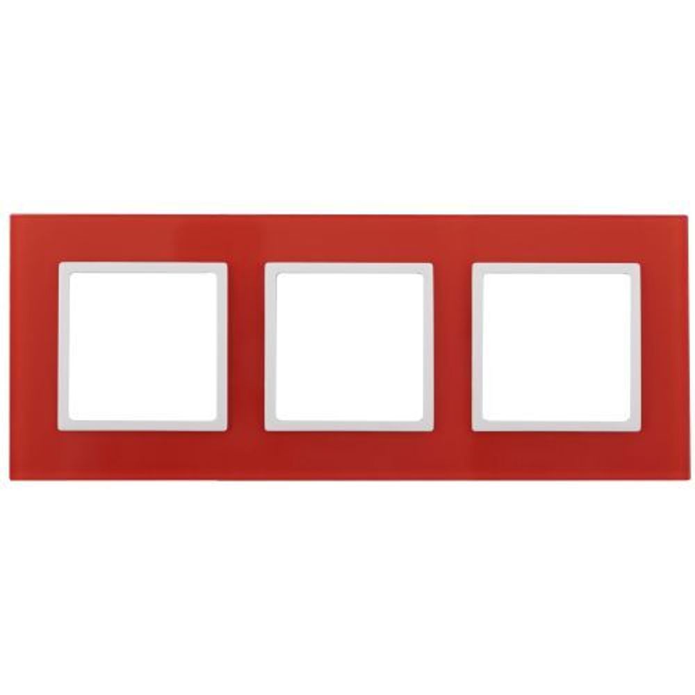 Рамка 3-м 14-5103-23 стекло Elegance красный+бел. ЭРА Б0034514 Рамка 3-м 14-5103-23 стекло Elegance красный+бел. ЭРА Б0034514