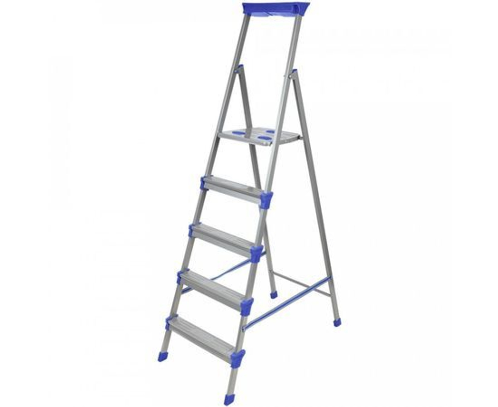 Стремянка, лестница Nika, 5 ступеней, с лотком для инструментов, из стали, СМ5