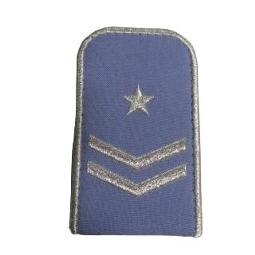 Погоны РЖД вышит. мет. серебр. голубые (2 лычки 1 звезда)