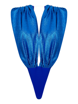 Боди с глубоким вырезом из парчи