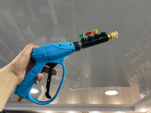 ~ Пистолет "Голубой Arctic" для моек высокого давления с мини копьем и 4 форсунками +  + быстроразъёмное соединение 1/4" QUICK CONNECT