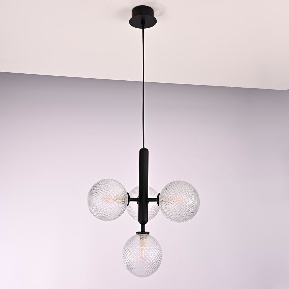 Подвесной светильник RAFFIN 4 Transparent Black