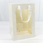 Пакет подарочный 20х30х16см с окошком (Белый)