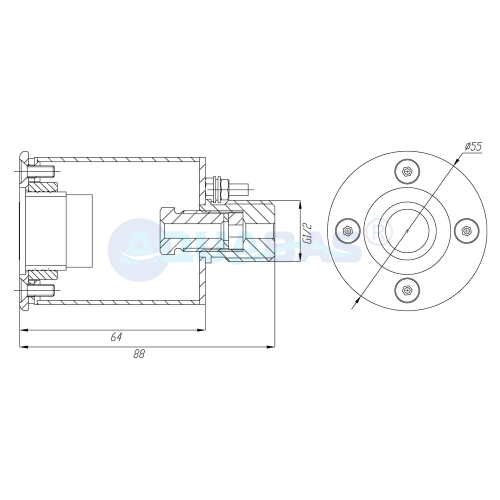 АД.02.0М Адаптер под сенсорную пьезокнопку (мини) плитка