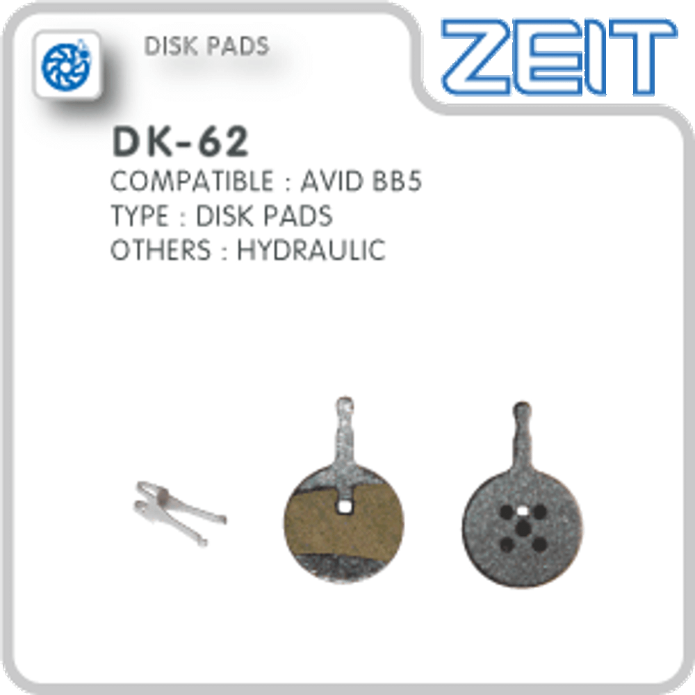 Колодки тормозные ZEIT, для DISK - HIDRAULIC, с пружиной, совместимы: Avid BB5/Promax, комплект -2шт.
