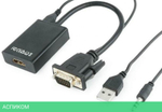 Адаптер Cablexpert A-VGA-HDMI-01 HDMI/VGA/3.5 мм jack (+ USB для питания)