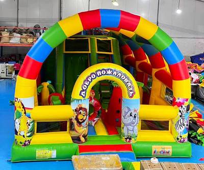 Коммерческий надувной батут «Страна Сафария» 8*6*5 м