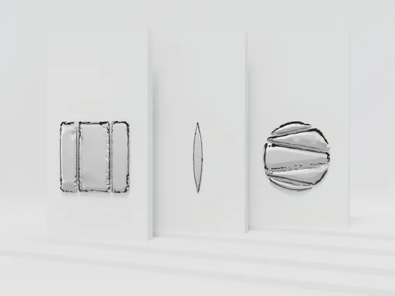 Настенный декор Brano Отражение 12, 120 см, полированная сталь