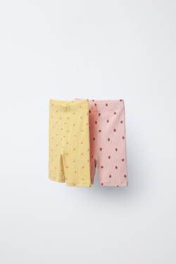 ZARA НАБОР ИЗ ДВУХ ЛЕГИНСОВ В РУБЧИК С ПРИНТОМ, РАЗНОЦВЕТНЫЙ