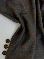 Костюмная хлопок принт клетка, коричн/красн, NB#332