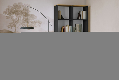 Стеллаж Салерно 2 (МДФ) 23006 Софт Черный агат Черный 0190 PE 98*36*190 см, Черный   Фиеста