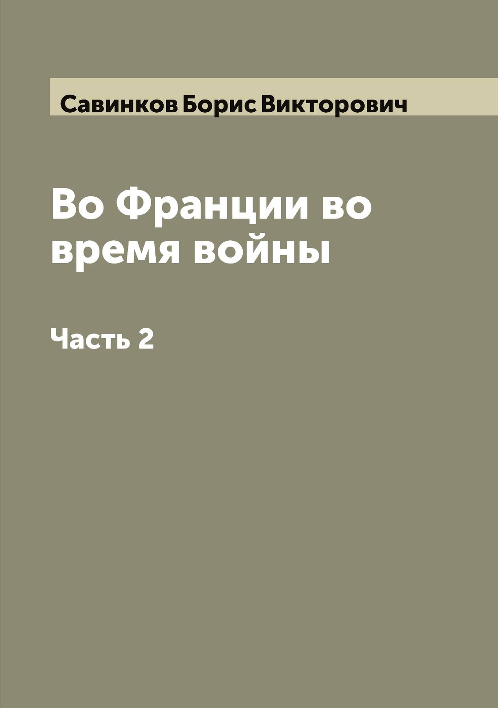 Во Франции во время войны. Часть 2 | Савинков Борис Викторович; В. Ропшин