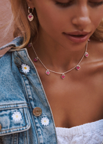 Колье "Хати" с ювелирной эмалью розового цвета