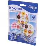 Крючки в наборе 3шт на липком слое «ИДЕЯДОМА», форма круг, принт пончики, нагрузка 2кг