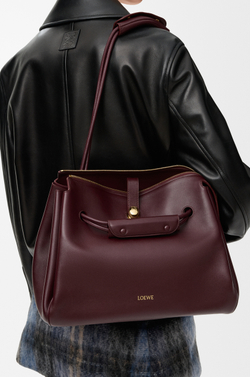 Loewe Большая сумка Madrid из мягкой телячьей кожи, бургунди