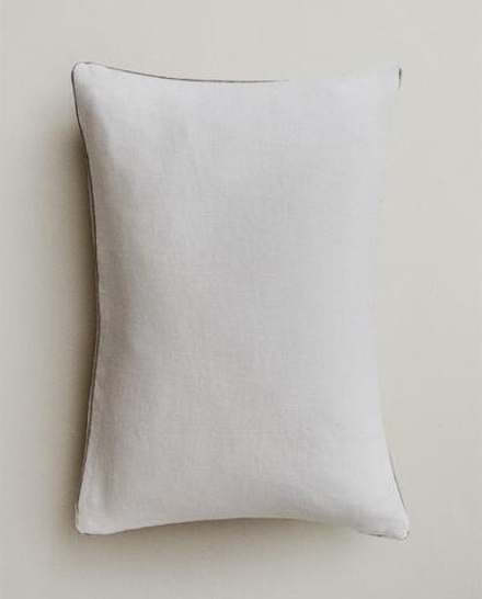 Zara Home наволочка декоративная из льна, белый, 40x60 см