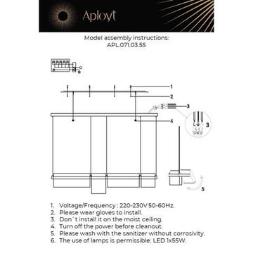 Люстра подвесная 55W 3000K APL.071.03.55 чёрный Merod Aployt