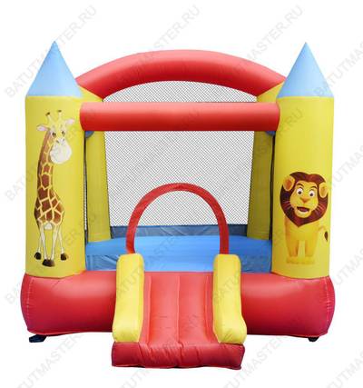 Батут для дачи "В гостях у зверюшек" 2,8*2,1*2,5 м