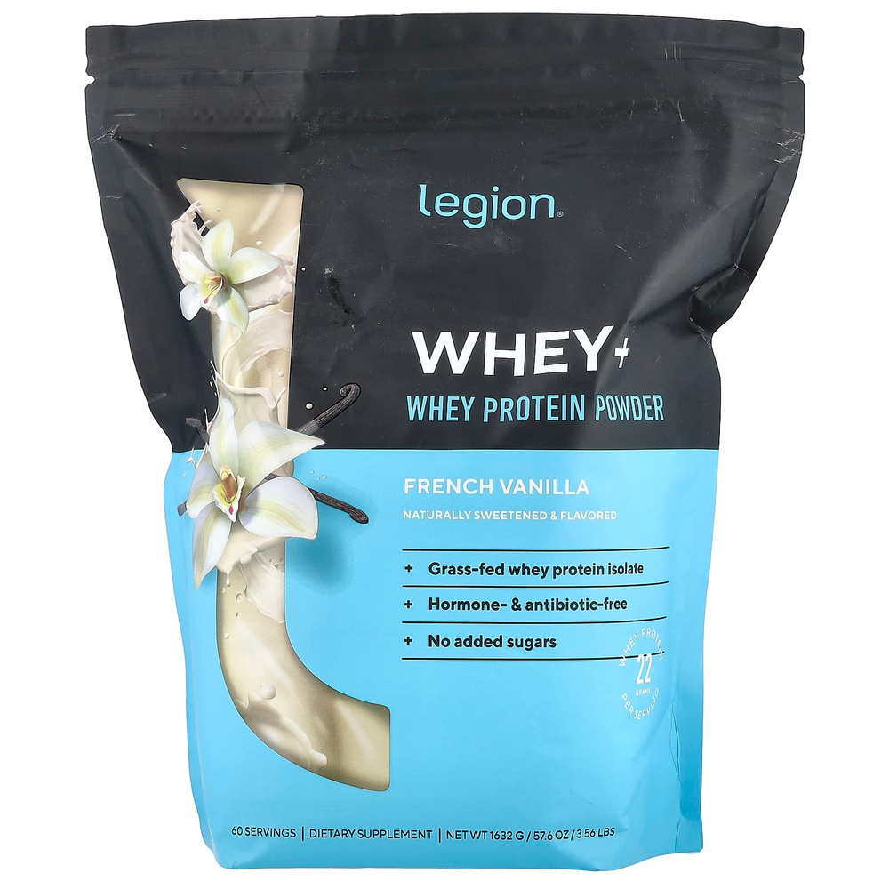 Legion Athletics, Whey +, порошок из сывороточного протеина, французская ваниль, 1632 г (3,56 фунта)