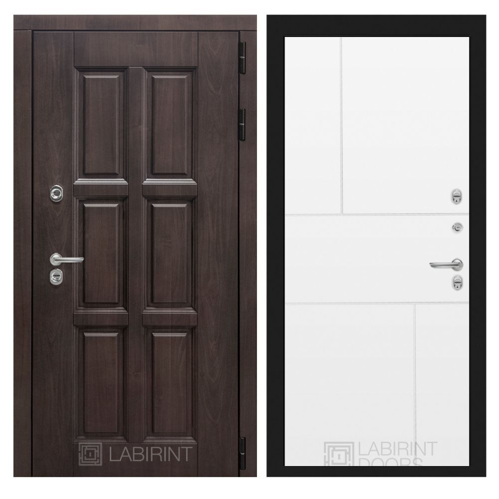 Дверь с терморазрывом входная Лабиринт ЛОНДОН ТЕРМО 25 Белый софт