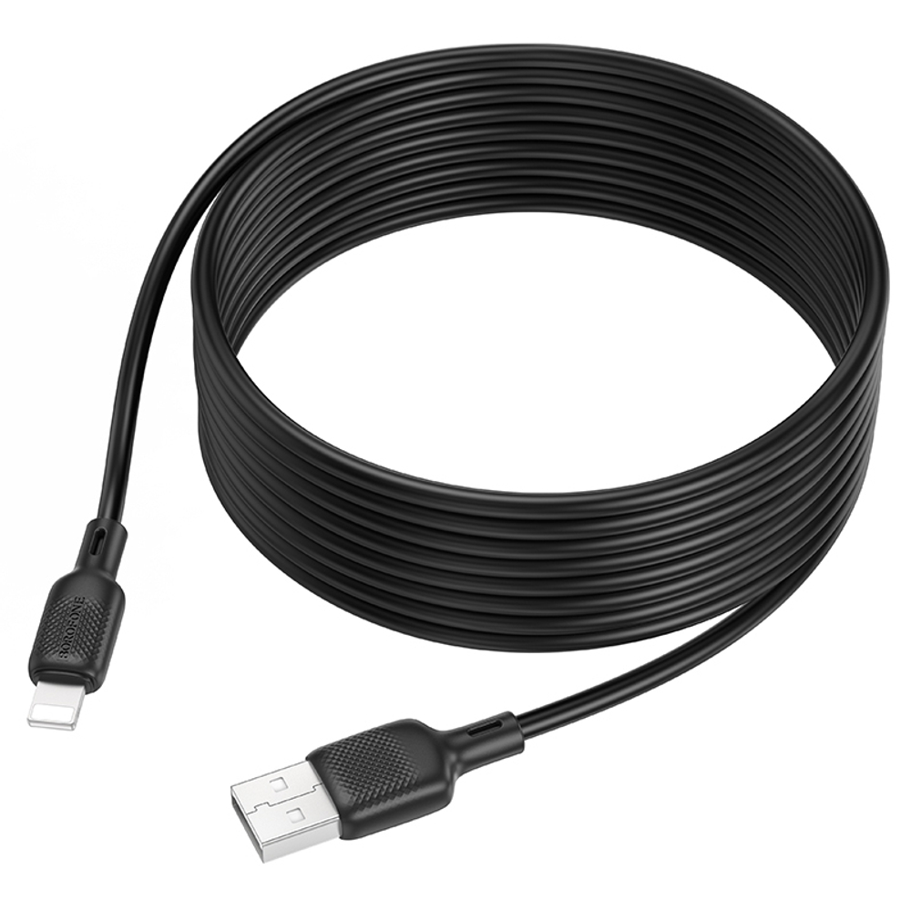 Кабель USB - Lightning BOROFONE BX113 Silicone (черный) 3м