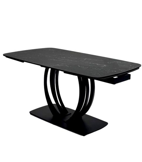 Стол МАТЕРА (MATERA) 160 цвет KL-116 Черный мрамор матовый, итальянская керамика/ ЧЕРНЫЙ