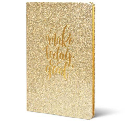 Записная книжка А5 96л. недатир. линия "Sparkle" тв. облистер глиттер золото (LOREX)