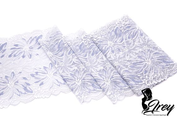 03-236 Кружево эластичное 22 см, голубой/айвори