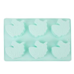 Форма силиконовая для выпечки 6 ячеек "Единорог" 6,5*7*3см/ 26*17*3см. (4вида) (силикон)